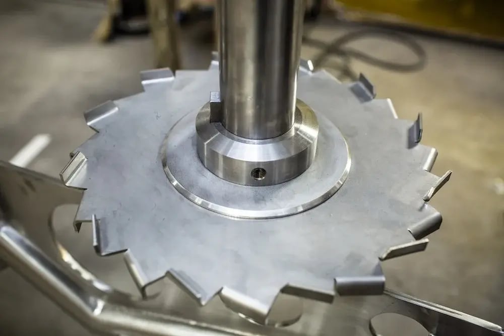 high shear mixer blade up close